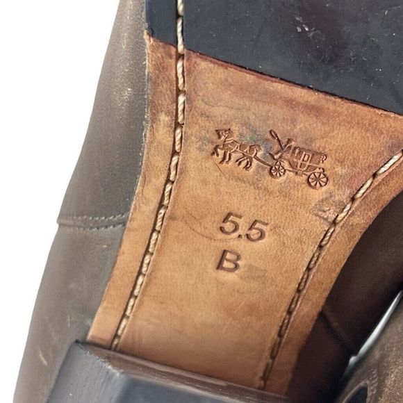 Coach Chelsea Boot Odelle Leather Tan Stretch Ankle Pull On 5.5 - Picture 5 of 10